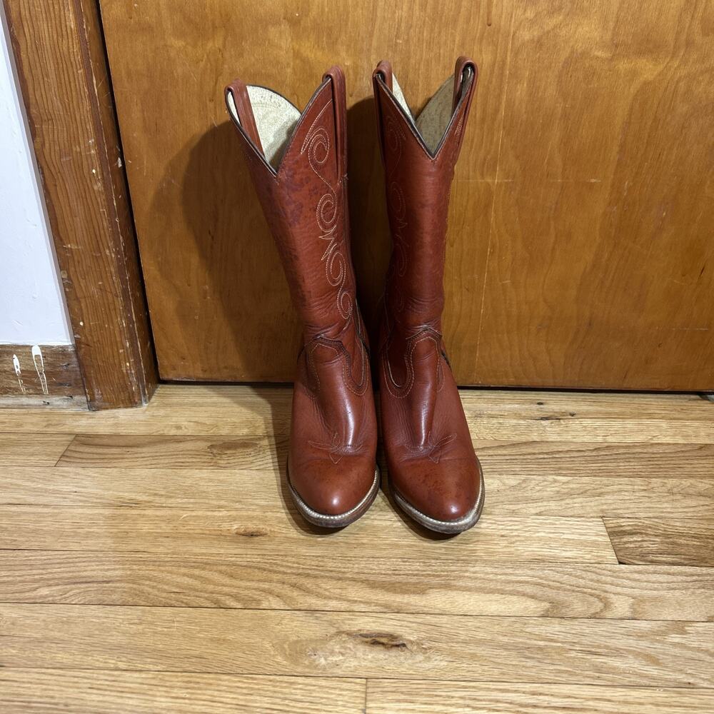 1980 Vintage Red Frye Embroidered Cowgirl Boots 8.5